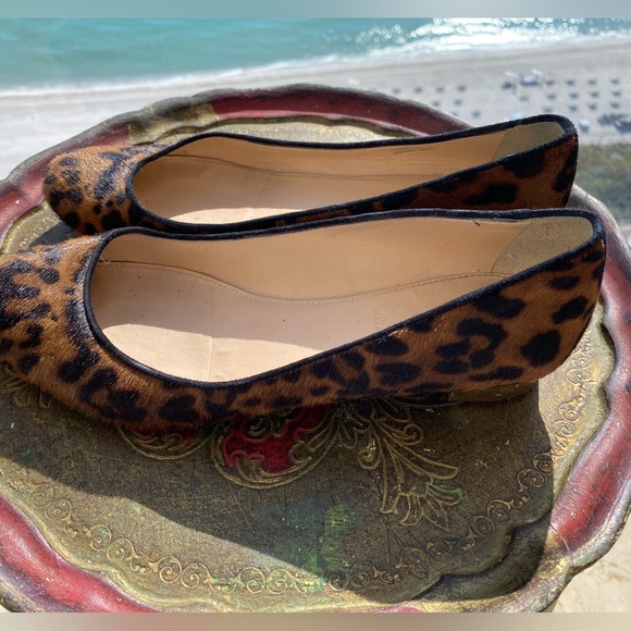 J CREW Leather Leopard Flats Size 7 - Picture 3 of 4